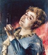 Antonio Cortina Farinos Portrait of Farancisca Garcea de Mora Belenguer oil painting on canvas